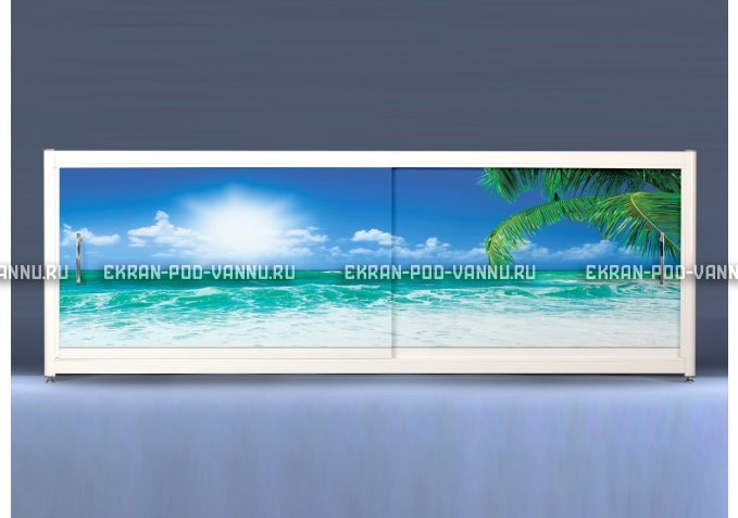 Экран на роликах EUROPLEX Пляж – купить по цене 12400 руб. в интернет-магазине в городе Чебоксары картинка 1