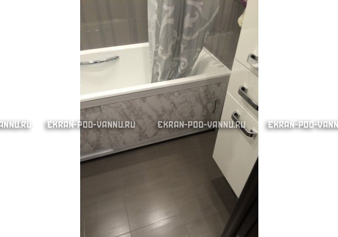 Раздвижной экран EUROPLEX Комфорт серый мрамор – купить по цене 6250 руб. в интернет-магазине в городе Чебоксары картинка 3