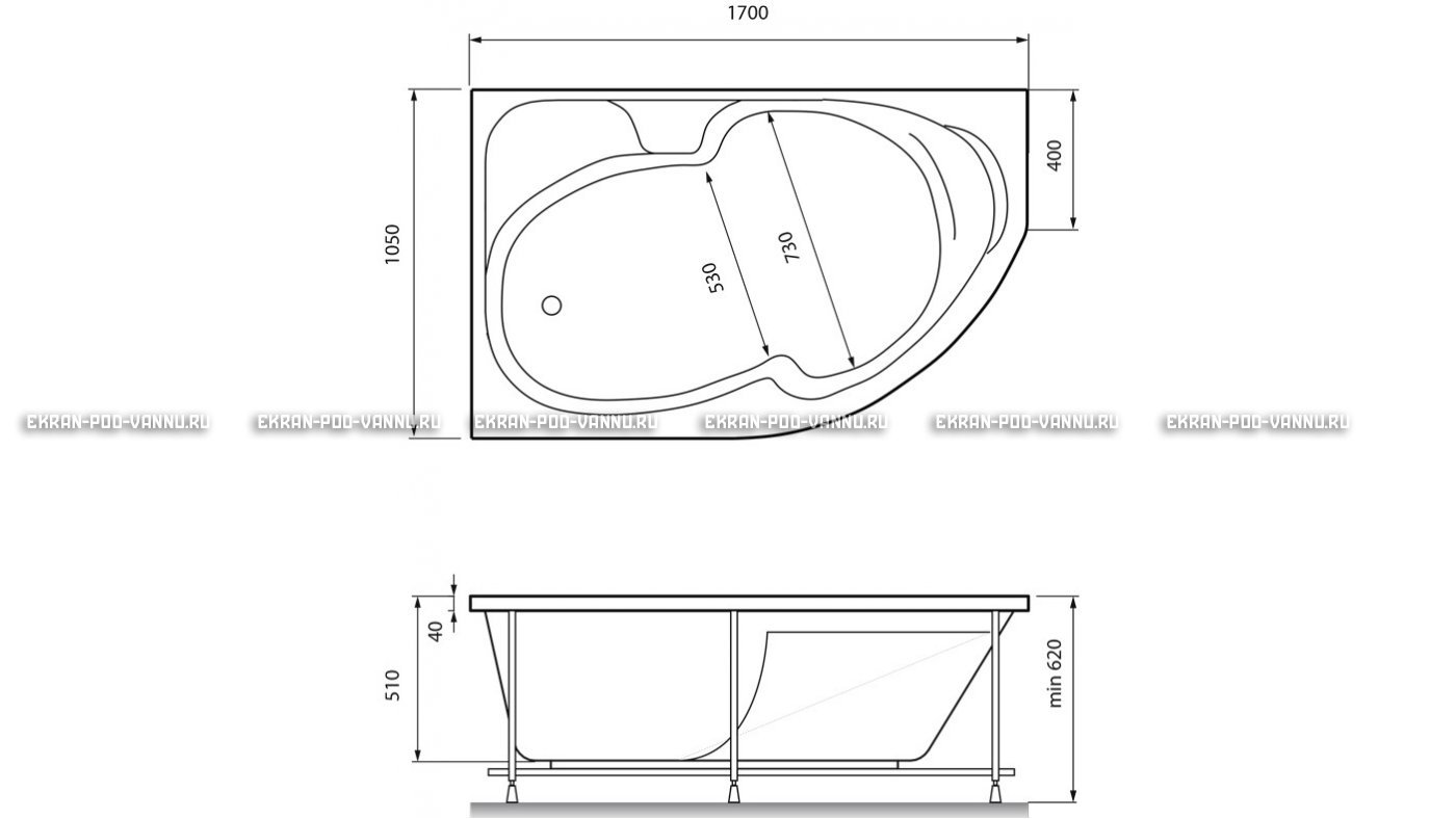 Акриловая ванна Relisan Sofi 170x105 – купить по цене 23480 руб. в интернет-магазине в городе Чебоксары картинка 13
