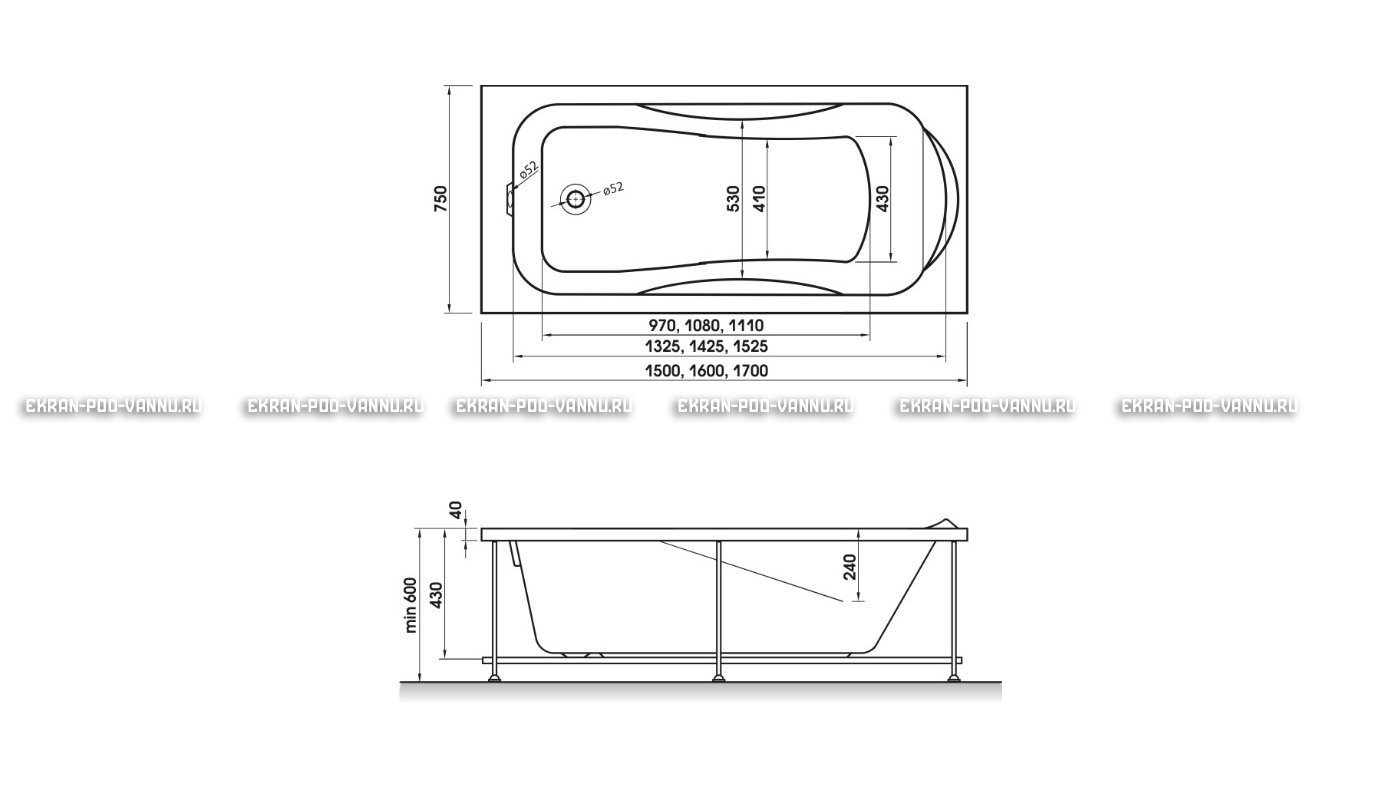 Акриловая ванна Relisan Elvira 160x75 – купить по цене 15940 руб. в интернет-магазине в городе Чебоксары картинка 10