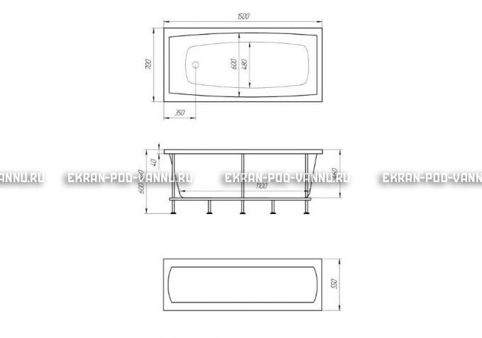 Акриловая ванна 1MarKa Melora 150x70 – купить по цене 12300 руб. в интернет-магазине в городе Чебоксары картинка 4