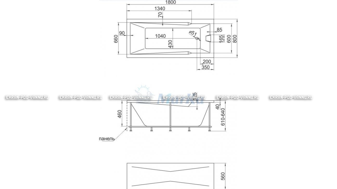 Акриловая ванна 1MarKa Raguza 180x80 – купить по цене 17854 руб. в интернет-магазине в городе Чебоксары картинка 13
