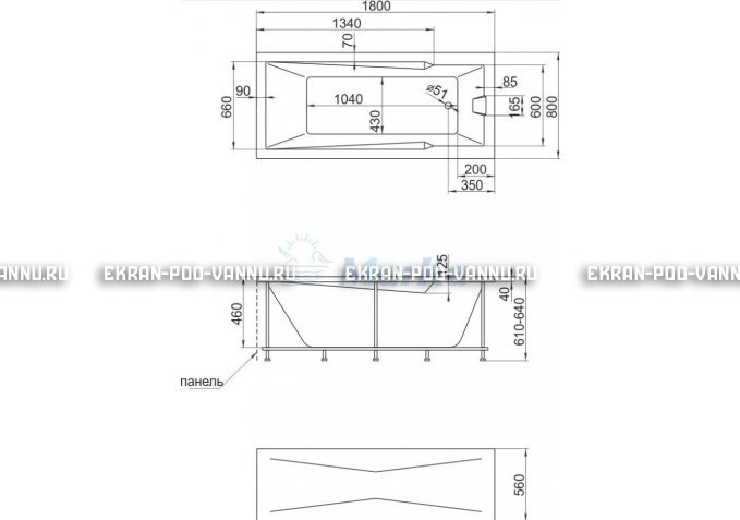 Акриловая ванна 1MarKa Raguza 180x80 – купить по цене 17854 руб. в интернет-магазине в городе Чебоксары картинка 4