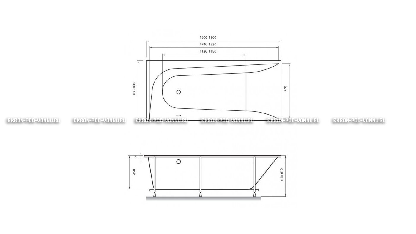 Акриловая ванна Vayer Boomerang 180x80 – купить по цене 43210 руб. в интернет-магазине в городе Чебоксары картинка 15