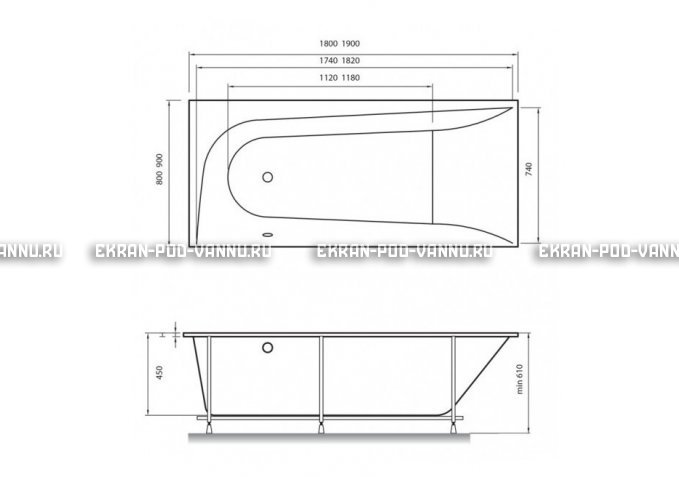 Акриловая ванна Vayer Boomerang 180x80 – купить по цене 43210 руб. в интернет-магазине в городе Чебоксары картинка 4