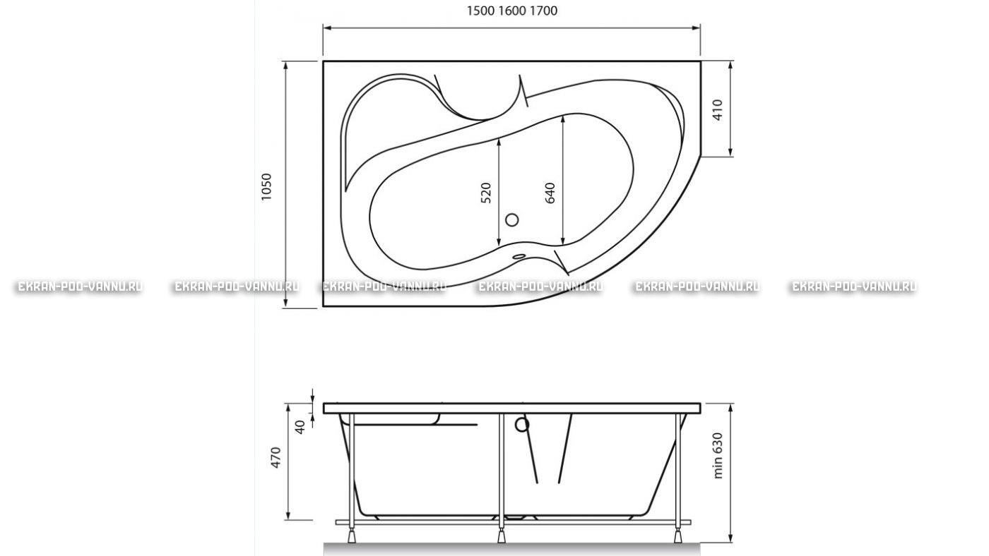 Акриловая ванна Vayer Azalia 160x105 – купить по цене 28220 руб. в интернет-магазине в городе Чебоксары картинка 16