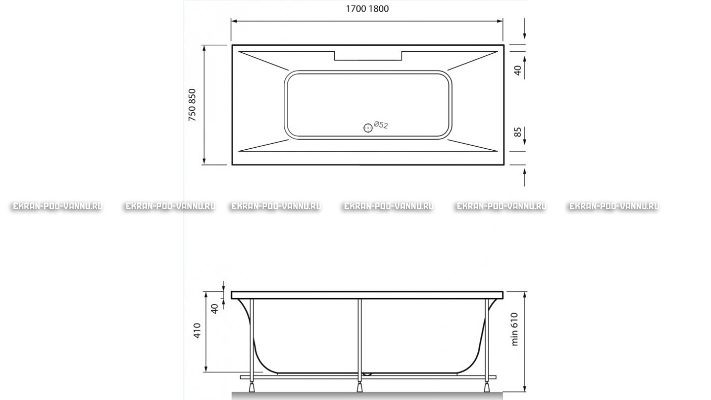 Акриловая ванна Vayer Casoli 180x80 – купить по цене 23580 руб. в интернет-магазине в городе Чебоксары картинка 16