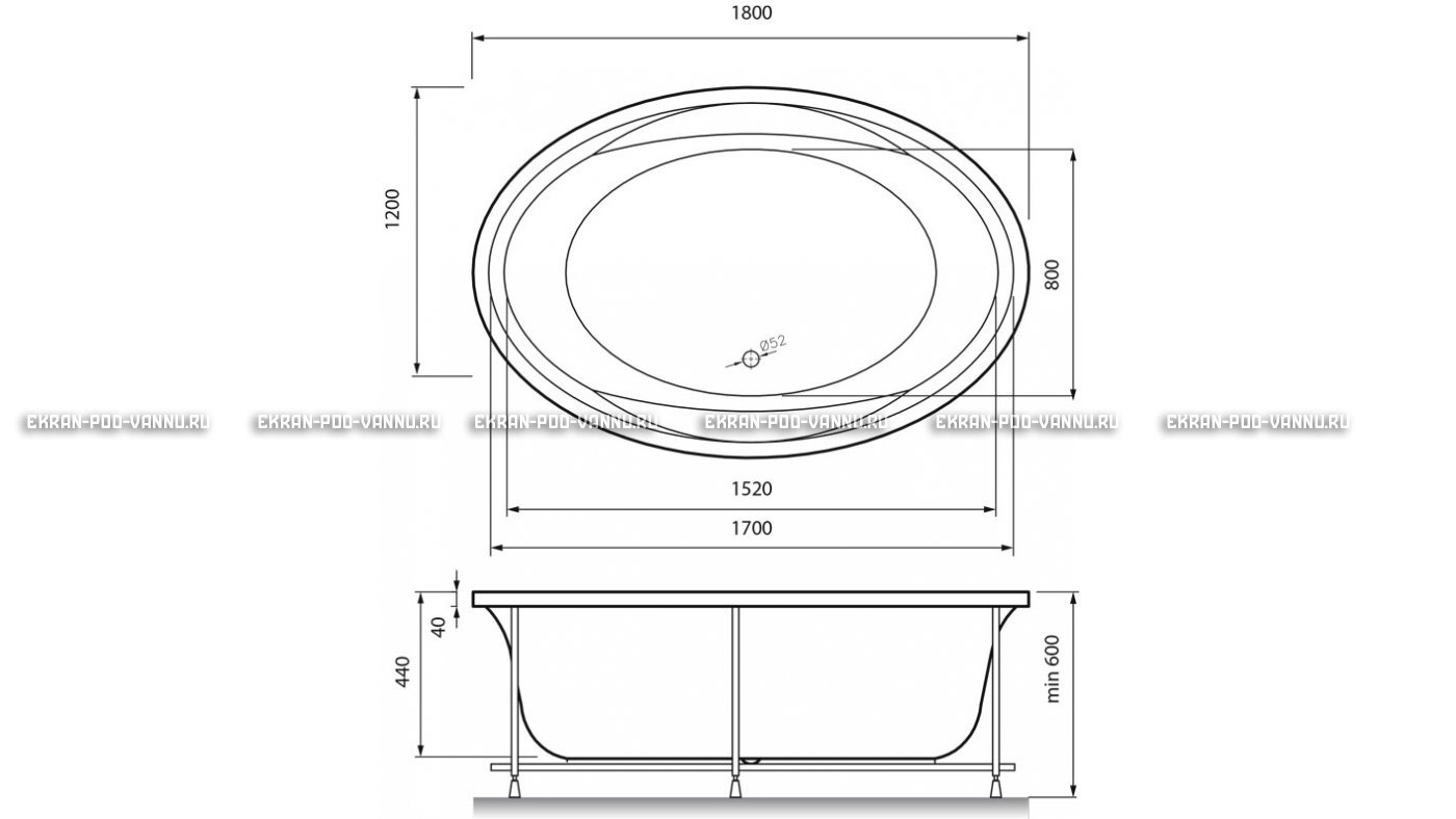 Акриловая ванна Vayer Opal 180x120 – купить по цене 33850 руб. в интернет-магазине в городе Чебоксары картинка 13